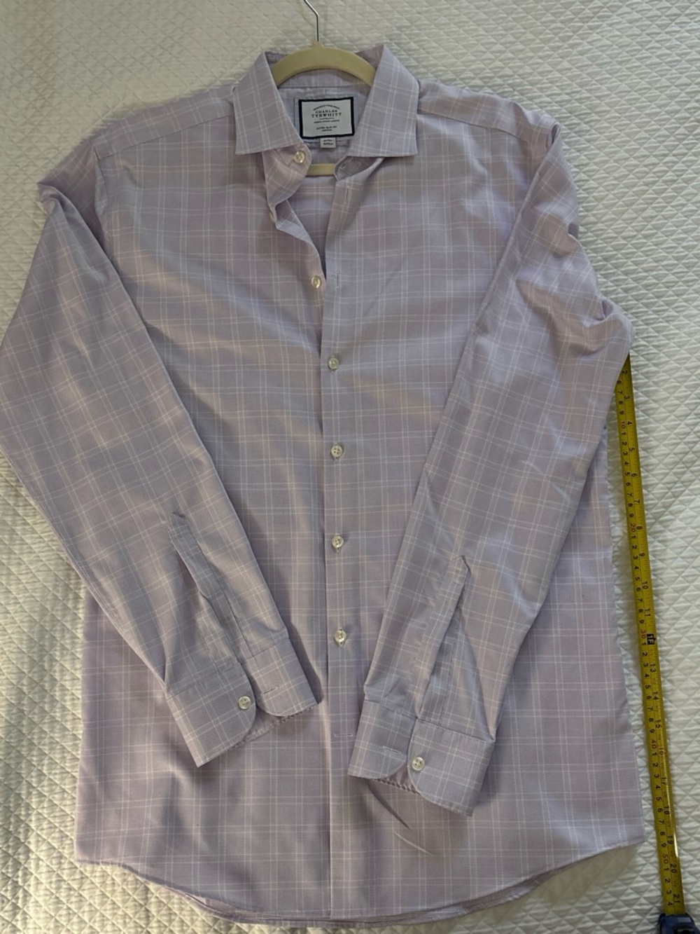 Charles Tyrwhitt Men's Lavender Windowpane Dress Shirt